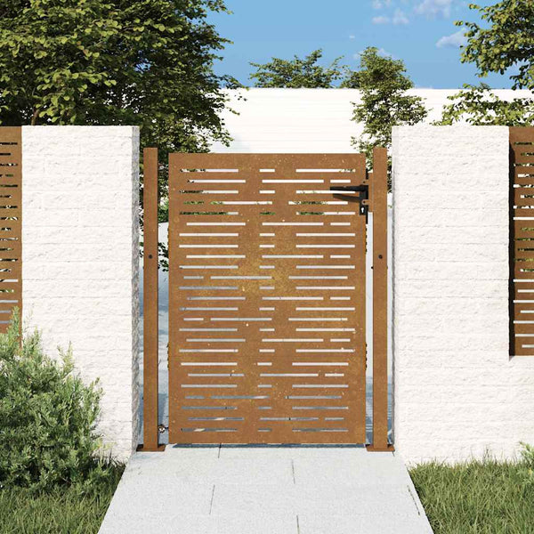 Puutarhaportti 100x150 cm Corten-teräs neliönmuotoinen