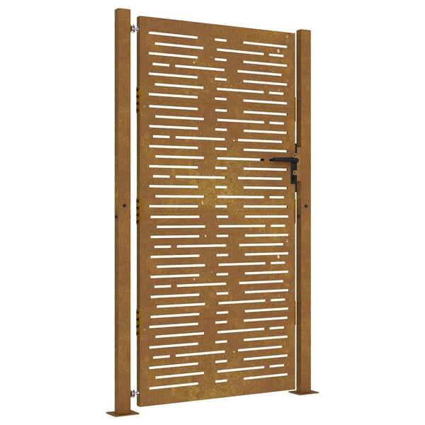 Puutarhaportti 100x175 cm Corten-teräs neliönmuotoinen