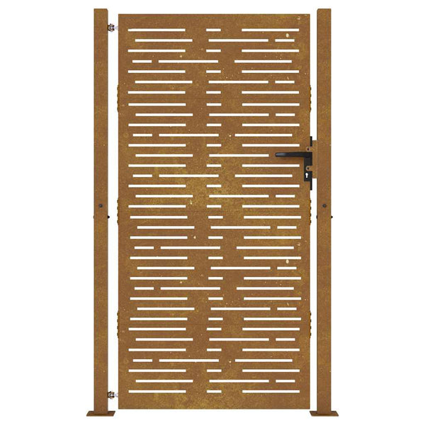 Puutarhaportti 100x175 cm Corten-teräs neliönmuotoinen