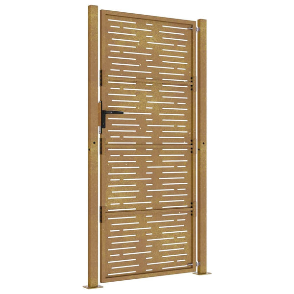 Puutarhaportti 100x175 cm Corten-teräs neliönmuotoinen