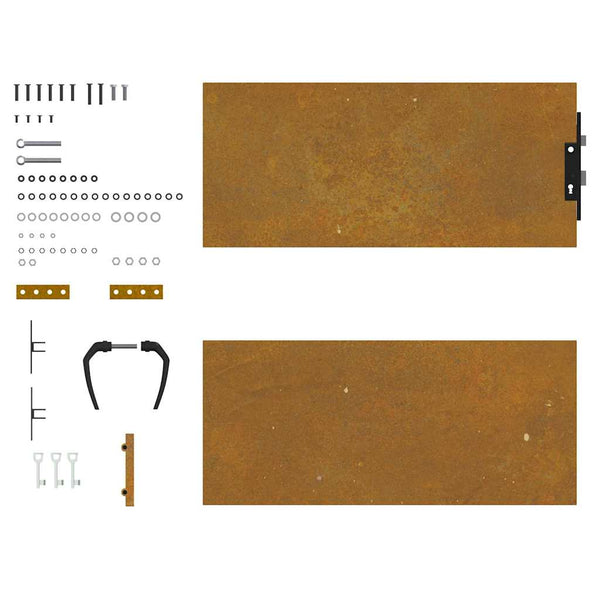 Puutarhaportti 85x100 cm Corten-teräs neliönmuotoinen