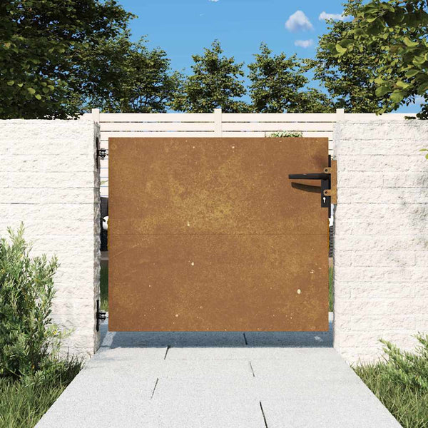 Puutarhaportti 85x100 cm Corten-teräs neliönmuotoinen