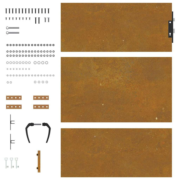 Puutarhaportti 85x125 cm Corten-teräs