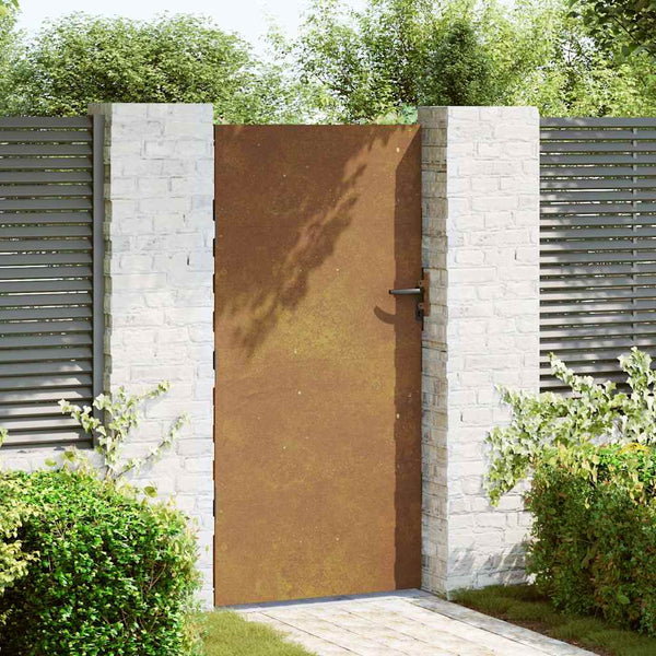 Puutarhaportti 85x175 cm Corten-teräs