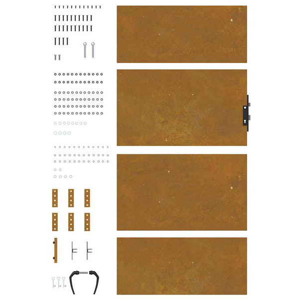 Puutarhaportti 85x175 cm Corten-teräs