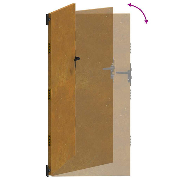 Puutarhaportti 85x175 cm Corten-teräs