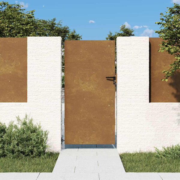 Puutarhaportti 85x175 cm Corten-teräs
