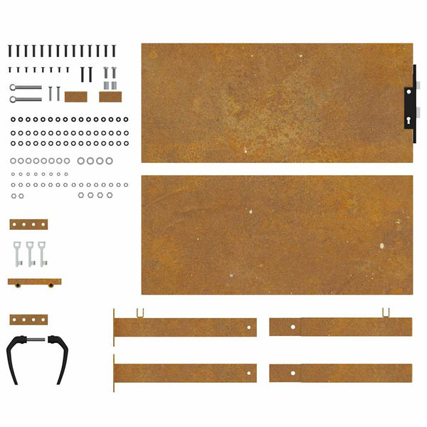 Puutarhaportti 100x75 cm Corten-teräs