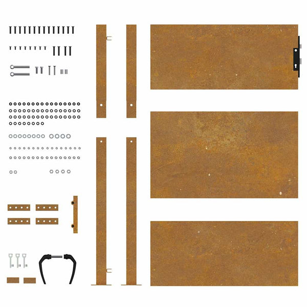 Puutarhaportti 100x150 cm Corten-teräs