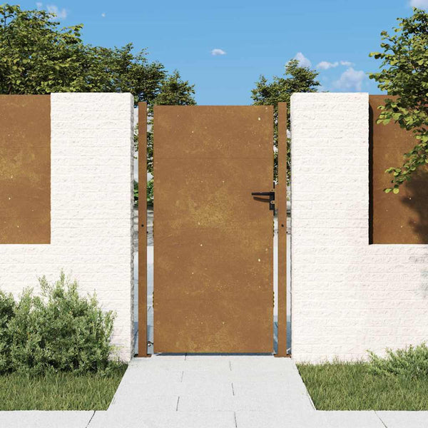 Puutarhaportti 100x175 cm Corten-teräs