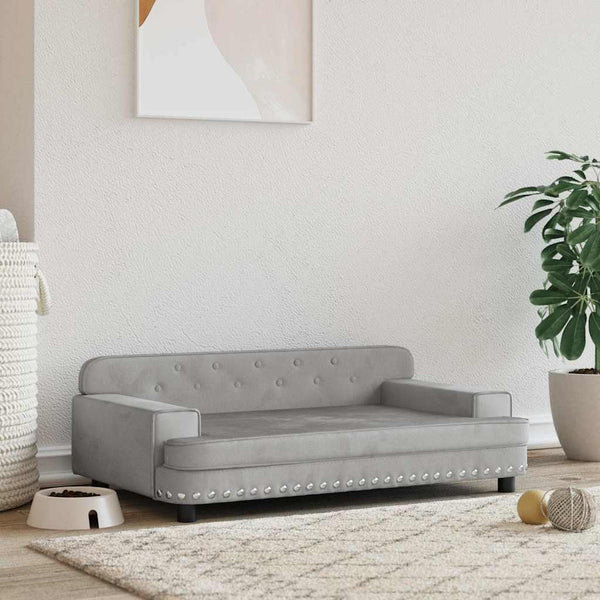 Koiran sänky vaaleanharmaa 90x53x30 cm sametti