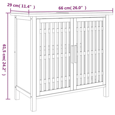 Kylpyhuoneen pesuallaskaappi 66x29x61,5 cm täysi pähkinäpuu