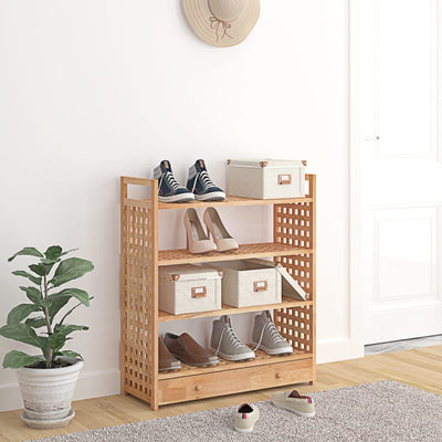 Kenkätelineet laatikolla 70x27x81 cm täysi pähkinäpuu