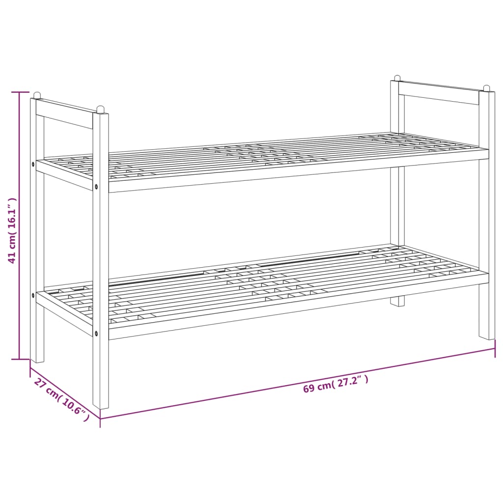 Kenkäteline Orvil 69x27x41cm (pähkinäpuu)