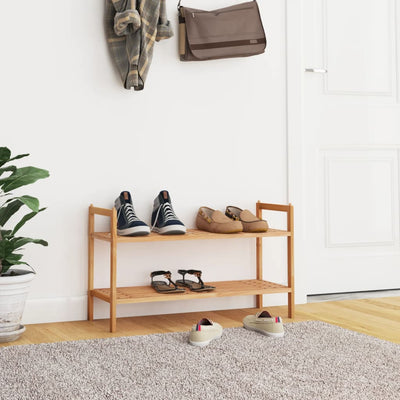 Kenkäteline 69x27x41 cm täysi pähkinäpuu