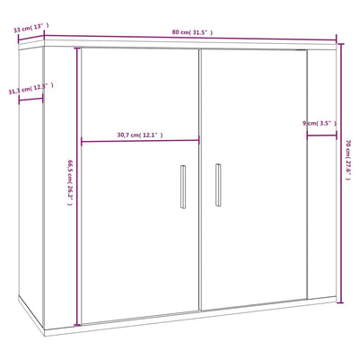 Senkki musta 80x33x70 cm tekninen puu