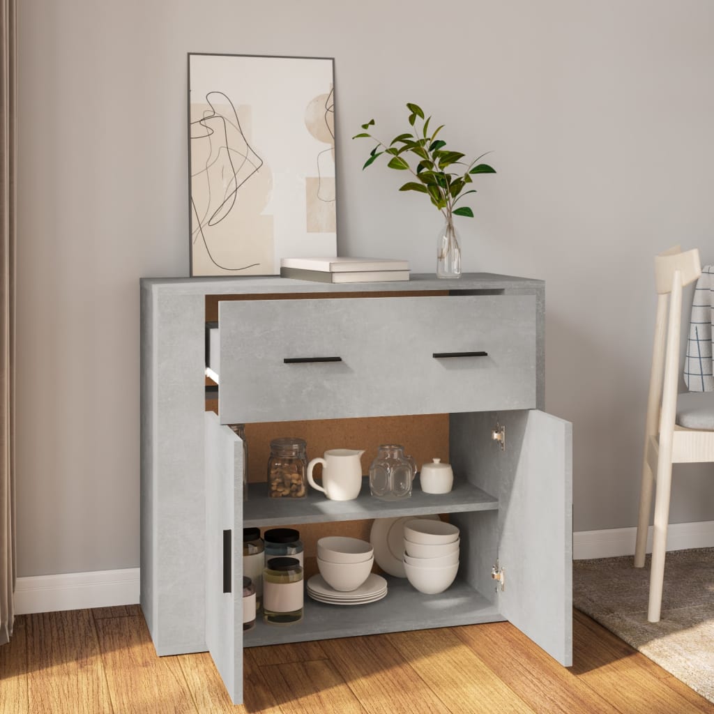 Betoninharmaa senkki Stefanesc 80x33x70cm (puinen)