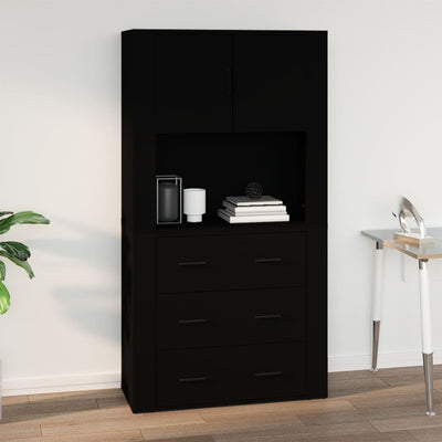 Seinäkaappi musta 80x33x80 cm tekninen puu