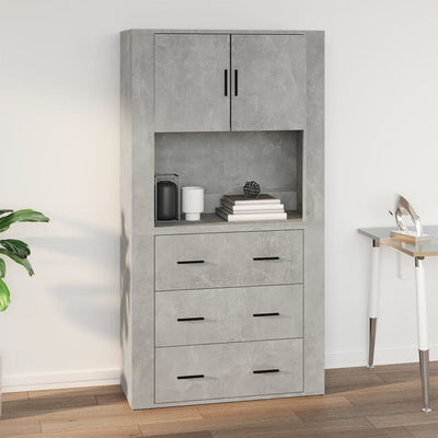 Seinäkaappi betoninharmaa 80x33x80 cm tekninen puu