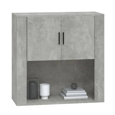 Seinäkaappi betoninharmaa 80x33x80 cm tekninen puu