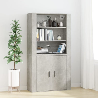 Seinäkaappi betoninharmaa 80x33x80 cm tekninen puu