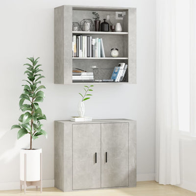 Seinäkaappi betoninharmaa 80x33x80 cm tekninen puu