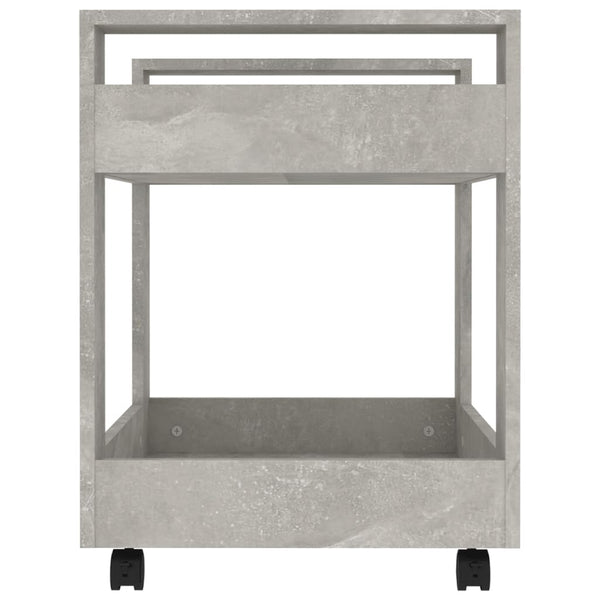 Betoninharmaa työpöytävaunu Emerentia 60x45x60cm (puinen)
