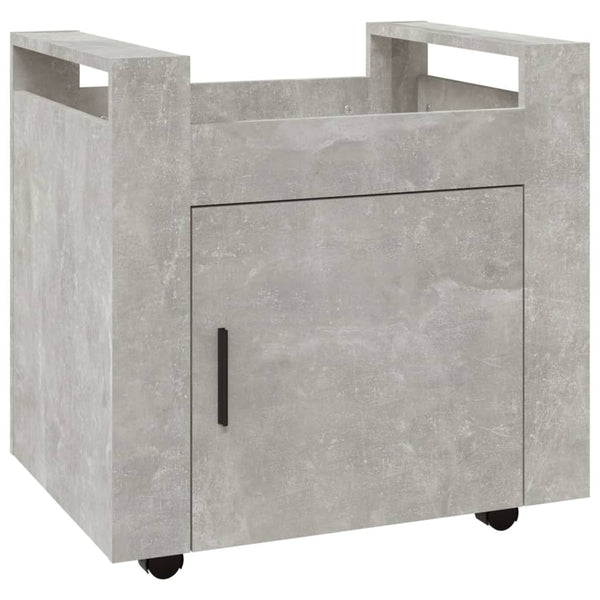 Betoninharmaa työpöytävaunu Chedraoui 60x45x60cm (puinen)