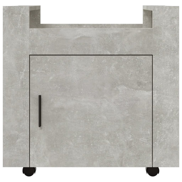 Betoninharmaa työpöytävaunu Chedraoui 60x45x60cm (puinen)