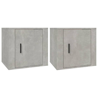 Yöpöydät 2 kpl betoninharmaa 50x39x47 cm