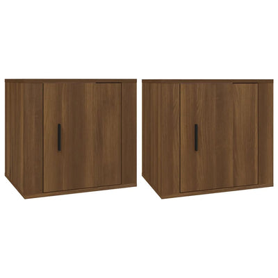 Yöpöydät 2 kpl ruskea tammi 50x39x47 cm