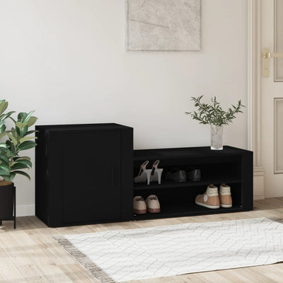 Kenkäkaappi musta 130x35x54 cm tekninen puu