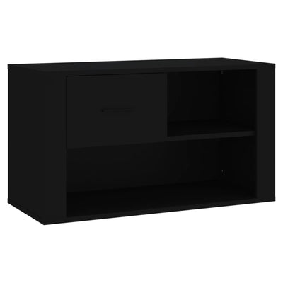 Kenkäkaappi musta 80x35x45 cm tekninen puu