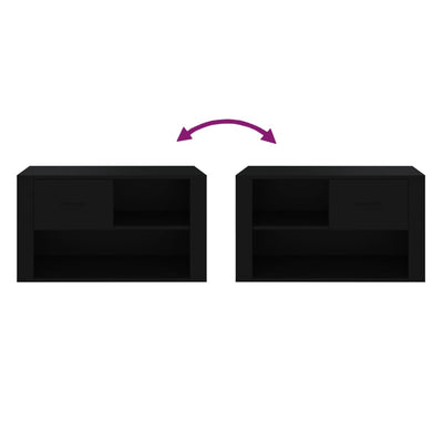 Musta kenkäkaappi Glicherie 80x35x45cm (puinen)