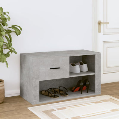 Kenkäkaappi betoninharmaa 80x35x45 cm tekninen puu