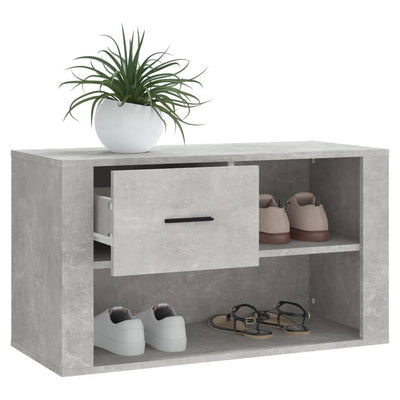 Kenkäkaappi betoninharmaa 80x35x45 cm tekninen puu