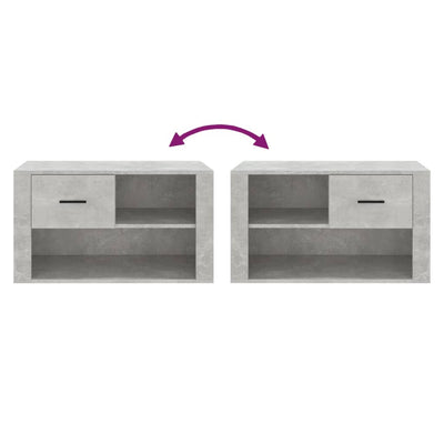 Kenkäkaappi betoninharmaa 80x35x45 cm tekninen puu
