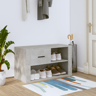 Kenkäkaappi betoninharmaa 80x35x45 cm tekninen puu