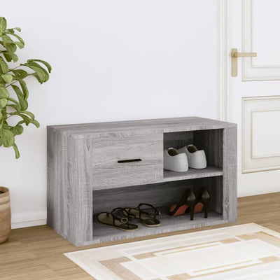 Kenkäkaappi harmaa Sonoma 80x35x45 cm tekninen puu