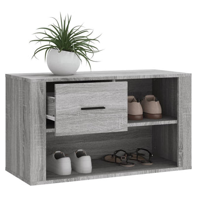 Kenkäkaappi harmaa Sonoma 80x35x45 cm tekninen puu
