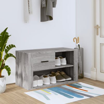 Kenkäkaappi harmaa Sonoma 80x35x45 cm tekninen puu
