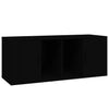TV-taso musta 100x35x40 cm tekninen puu