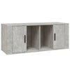 TV-taso betoninharmaa 100x35x40 cm tekninen puu