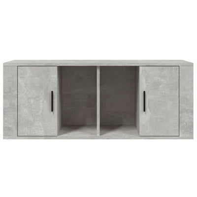 TV-taso betoninharmaa 100x35x40 cm tekninen puu