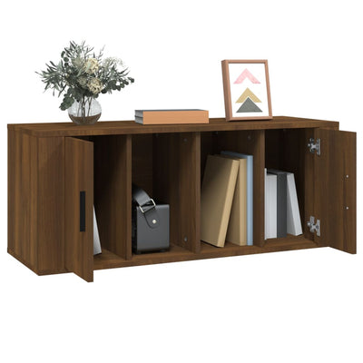 TV-taso ruskea tammi 100x35x40 cm tekninen puu