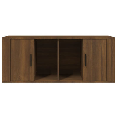 TV-taso ruskea tammi 100x35x40 cm tekninen puu
