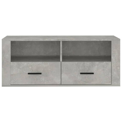 TV-taso betoninharmaa 100x35x40 cm tekninen puu