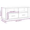 TV-taso betoninharmaa 100x35x40 cm tekninen puu