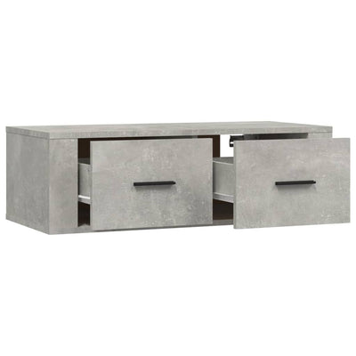 Seinä TV-taso betoninharmaa 80x36x25 cm tekninen puu
