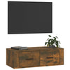Seinäkiinnitettävä TV-taso savutammi 80x36x25 cm tekninen puu